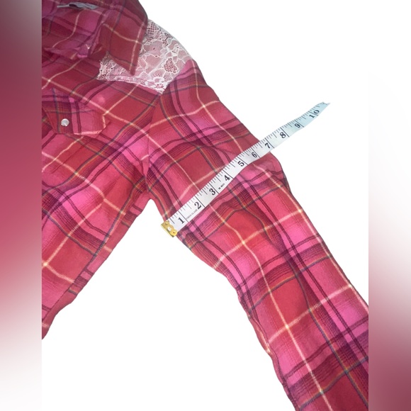 Wrangler Wrancher Pink Plaid Pearl Snap Button Down Long Sleeve Size Large - Picture 10 of 11